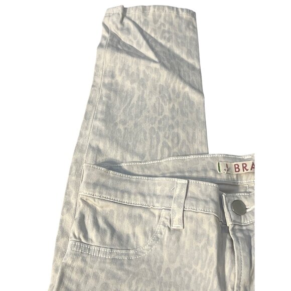J Brand Intermix Arctic Leopard Print Leggings Denim Jeans White Gray Sz 27 USA - Picture 2 of 6